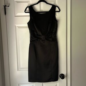 White House Black Market Satin Sheath Black Dress